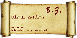 Bódi Zalán névjegykártya