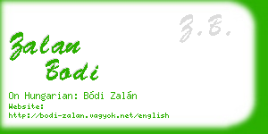 zalan bodi business card