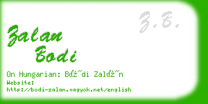 zalan bodi business card